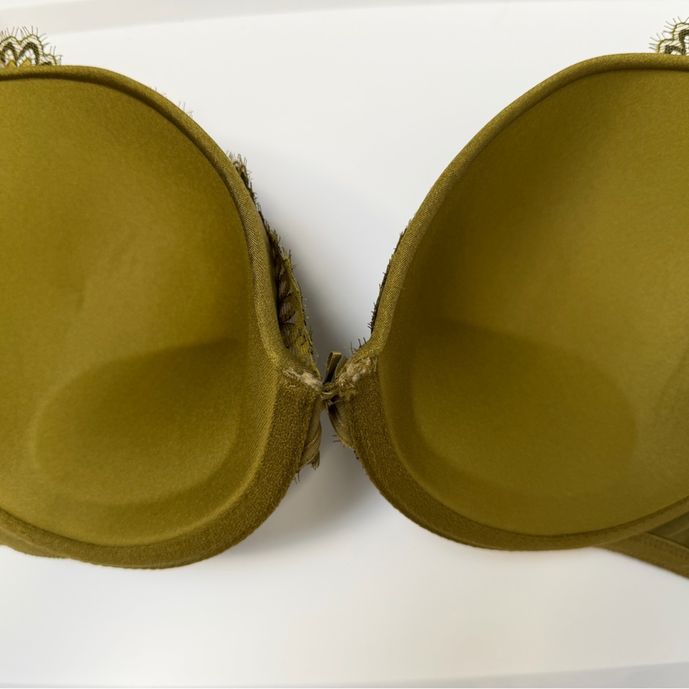Cacique 38DDD Boost Plunge Bra Olive Green Black Lace NWT Lane Bryant - Picture 7 of 9